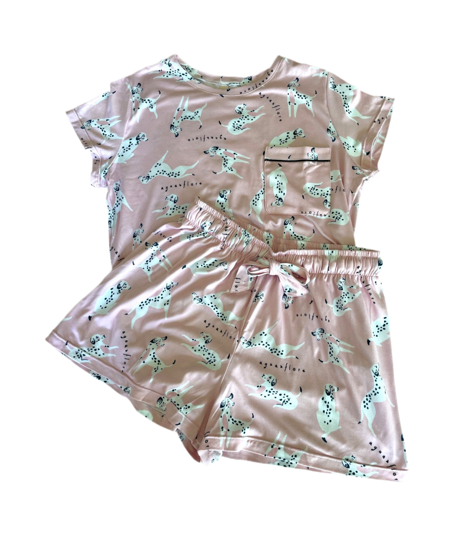 Agua & Flore Pink Dalmatians Pajama Set