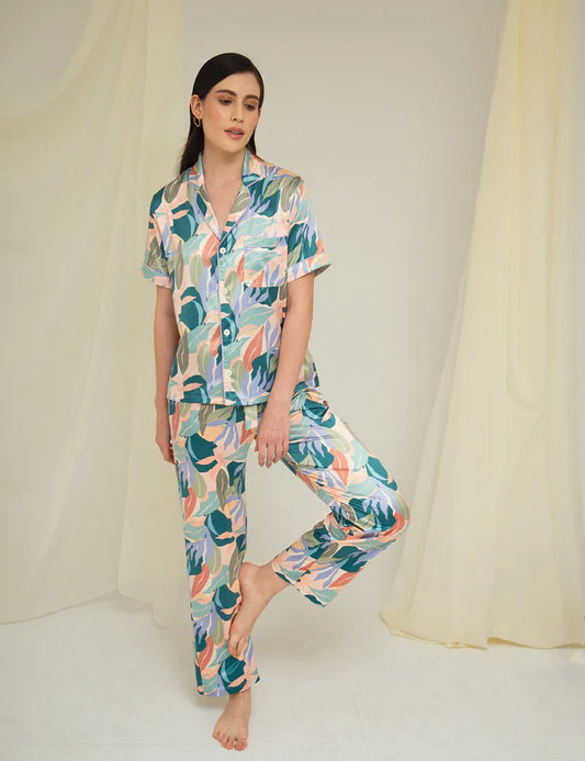 Agua & Flore Leaves Pajama Set