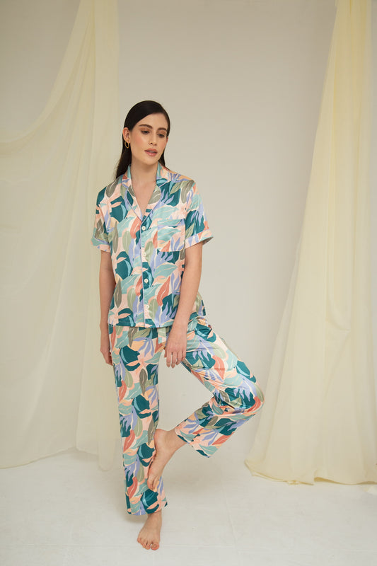 Agua & Flore Leaves Pajama Set