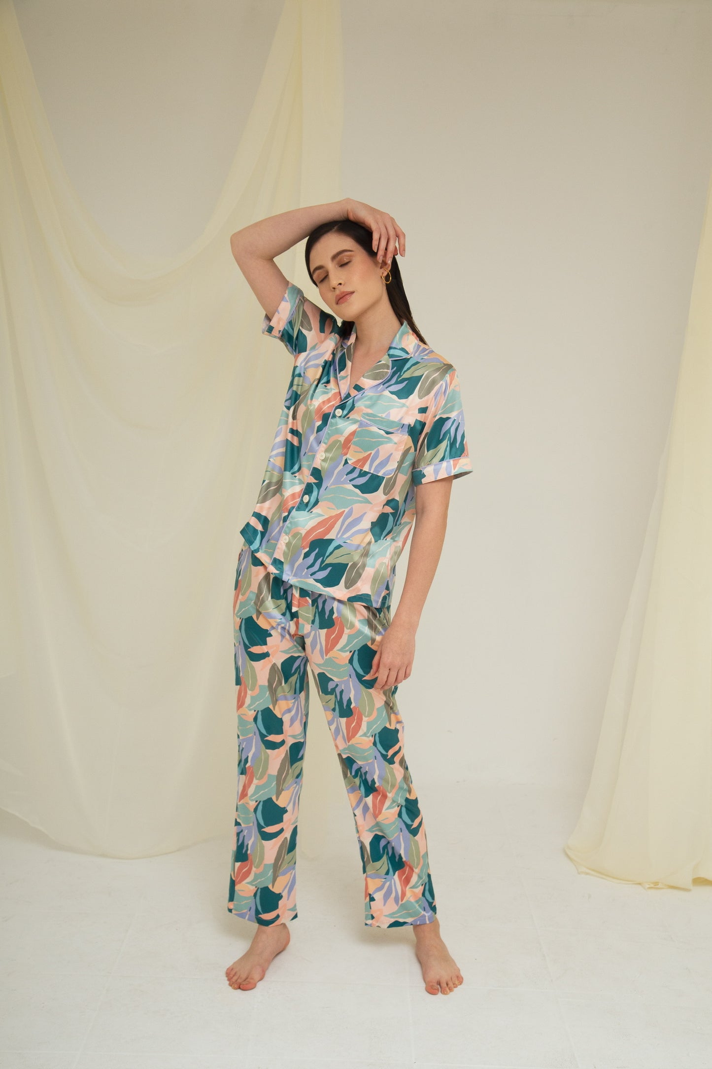 Agua & Flore Leaves Pajama Set