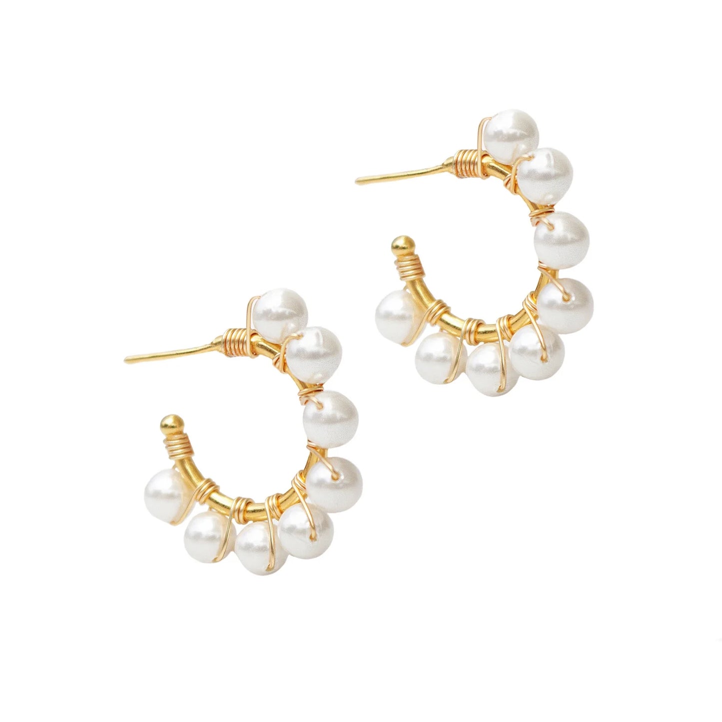 Monarda Pearl Hoop Earrings